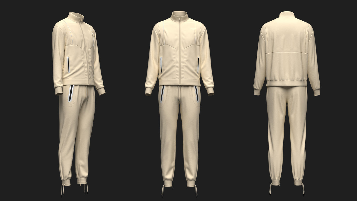 Men's Casual Tracksuit 3d Model Marvelous Designer-Clo3d-fbx-obj-Zprj