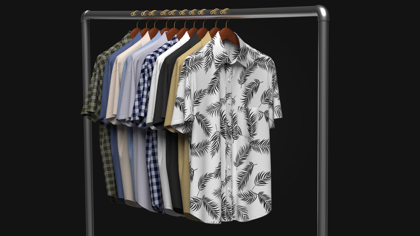 Shirt On Steel Hanger 3d Model Marvelous Designer-Clo3d-fbx-obj-Zprj