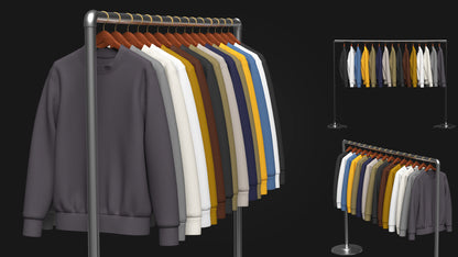 Sweatshirt On Steel Rack 3d Model Marvelous Designer-Clo3d-fbx-obj-Zprj