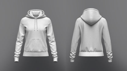 Women's Regular Fit Hoodie 3d Model Marvelous Designer-Clo3d-fbx-obj-Zprj
