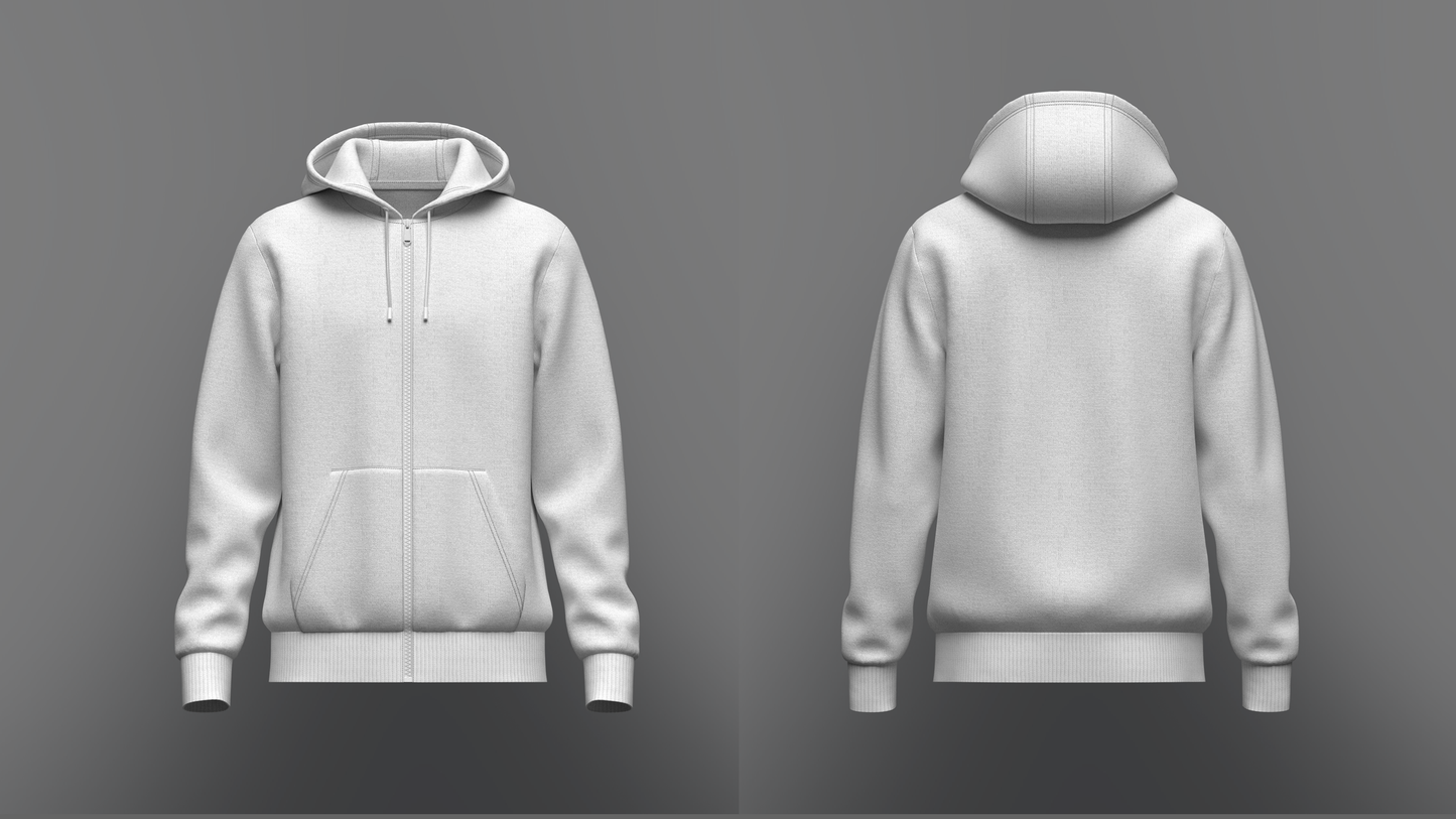 Male Hoodie 3d Model Marvelous Designer-Clo3d-fbx-obj-Zprj
