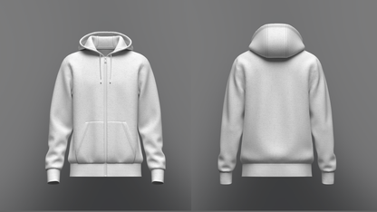 Male Hoodie 3d Model Marvelous Designer-Clo3d-fbx-obj-Zprj