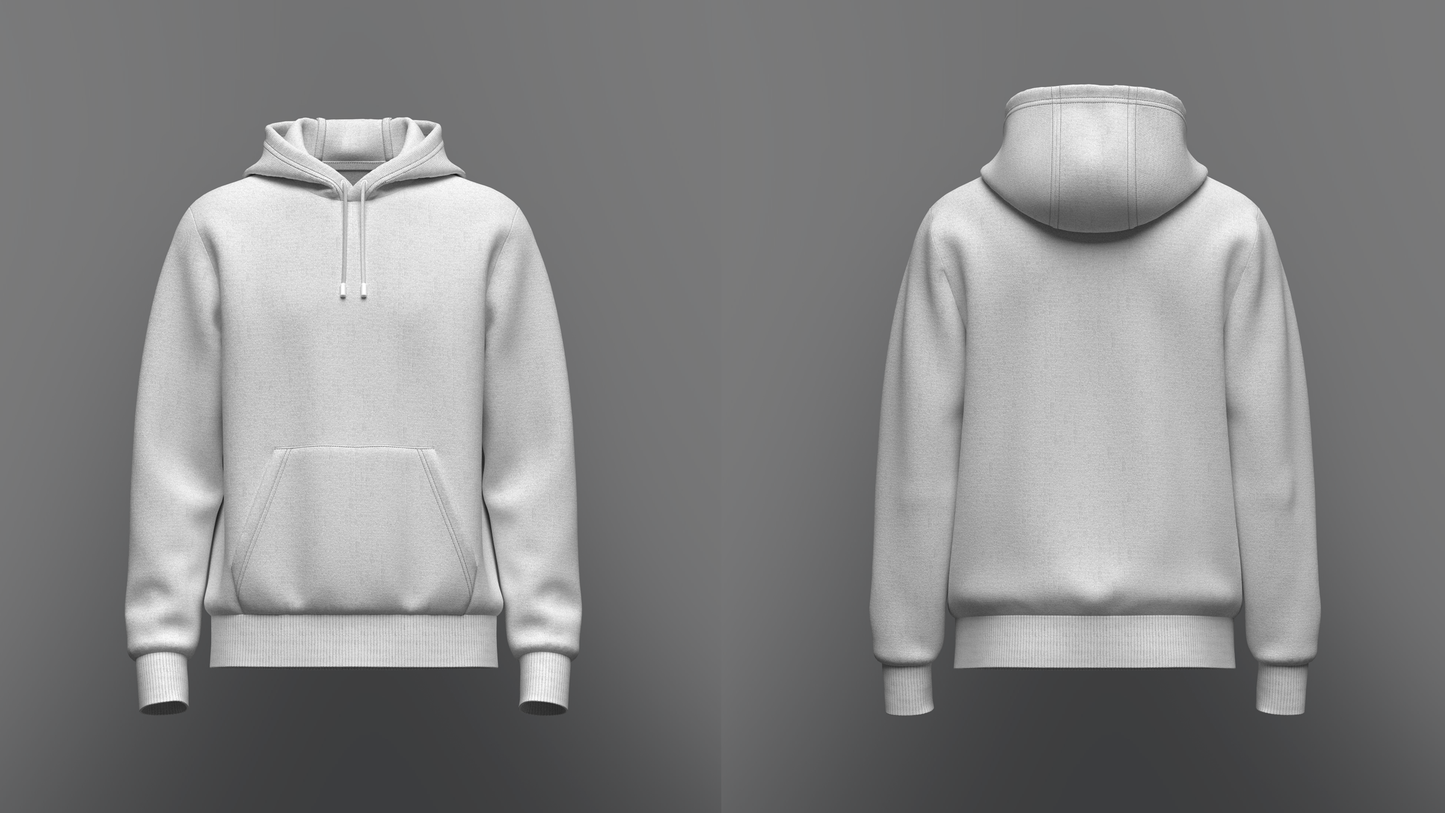 Male's Hoodie 3d Model Marvelous Designer-Clo3d-fbx-obj-Zprj