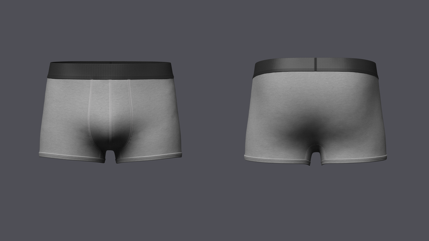 Men's Boxer Brief 3d Model Marvelous Designer-Clo3d-fbx-obj-Zprj