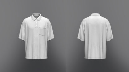 Men's Oversized Polo 3d Model Marvelous Designer-Clo3d-fbx-obj-Zprj