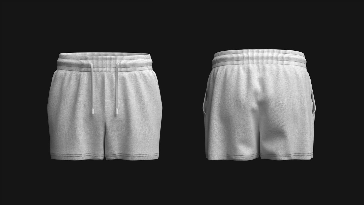 Men's Ribbed Shorts 3d Model Marvelous Designer-Clo3d-fbx-obj-Zprj