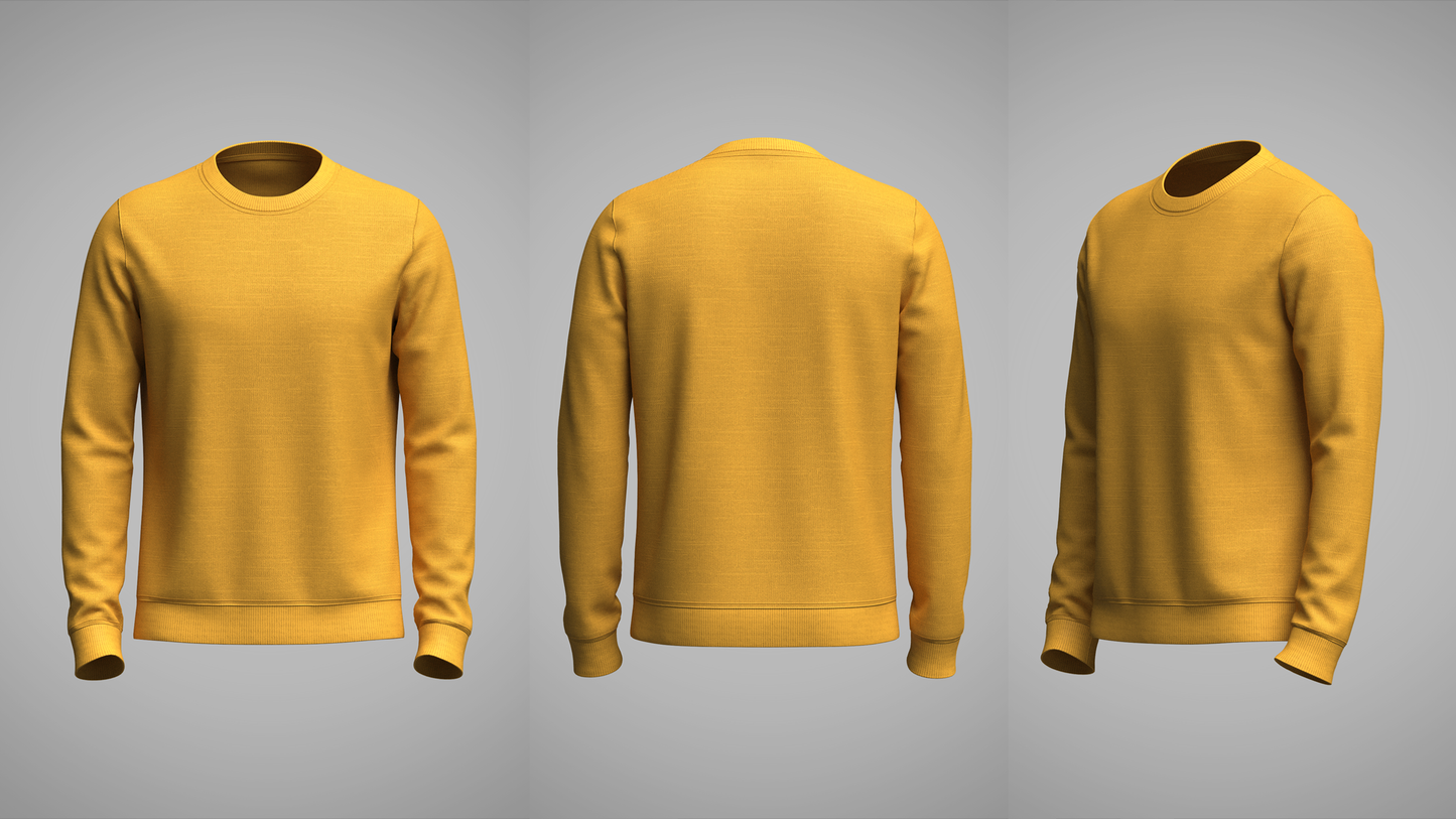Men's Sweatshirt 3d Model Marvelous Designer-Clo3d-fbx-obj-Zprj