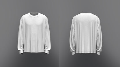 Men's Oversized Full Sleeve T-shirt 3d Model Marvelous Designer-Clo3d-fbx-obj-Zprj