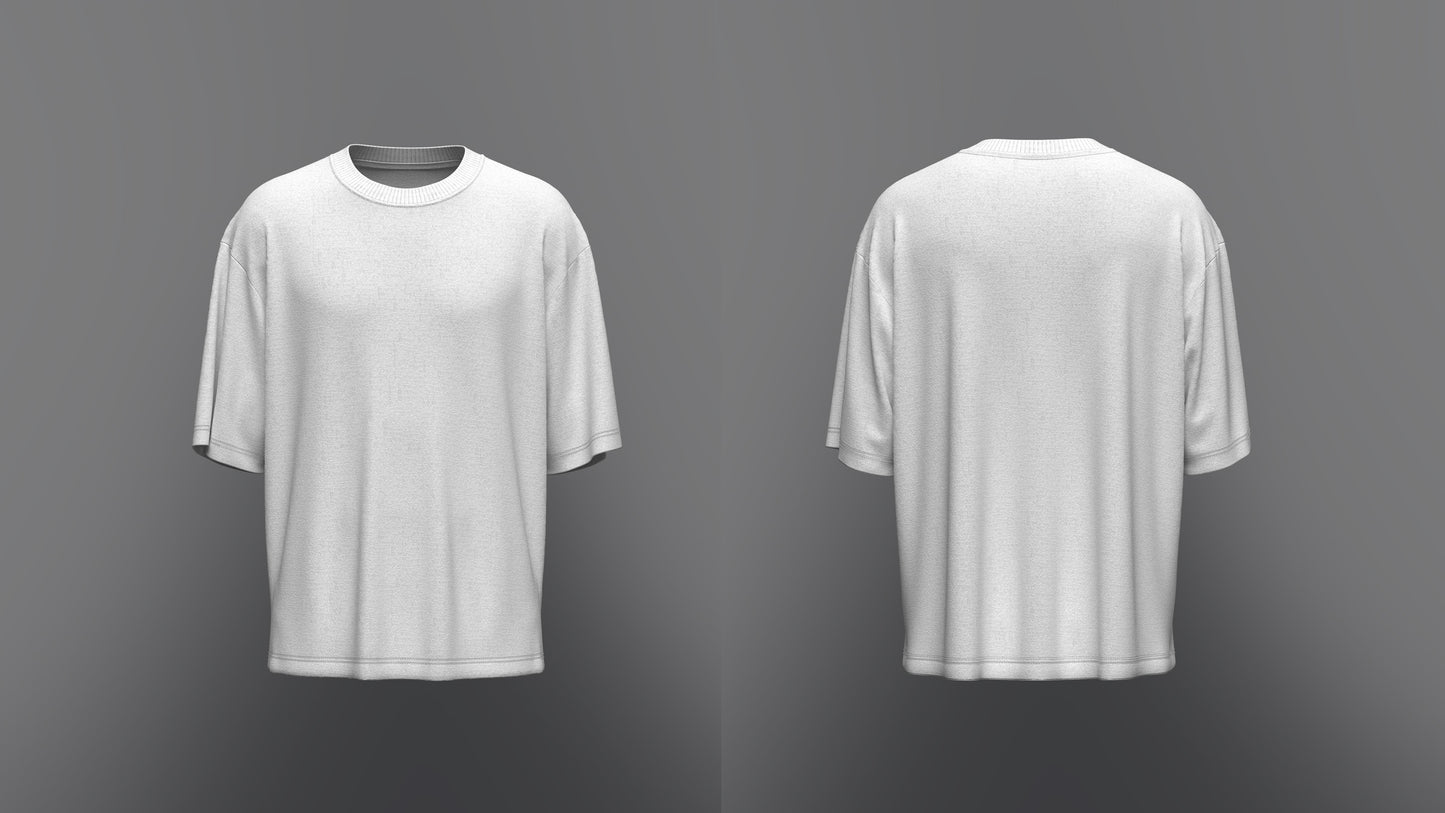 Men's Oversized T-shirt 3d Model Marvelous Designer-Clo3d-fbx-obj-Zprj