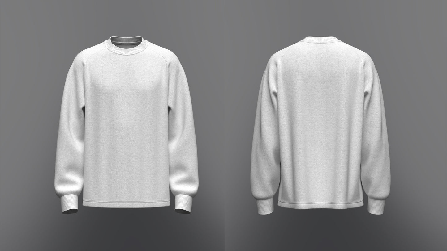 Men's Oversized Raglan Full Sleeve T-shirt 3d Model Marvelous Designer-Clo3d-fbx-obj-Zprj
