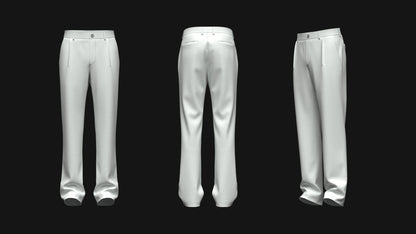 Men's Single Pleat Pant 3d Model Marvelous Designer-Clo3d-fbx-obj-Zprj