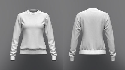 Women's Raglan Sweatshirt 3d Model Marvelous Designer-Clo3d-fbx-obj-Zprj