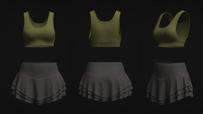 Woman Sports wear 3d Model Marvelous Designer-Clo3d-fbx-obj-Zprj