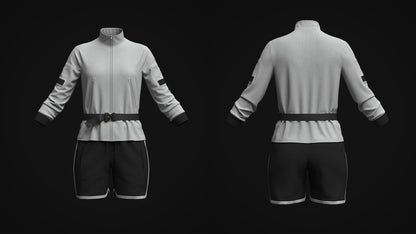 Womens Jacket And Shorts Outfit 3d Model Marvelous Designer-Clo3d-fbx-obj-Zprj