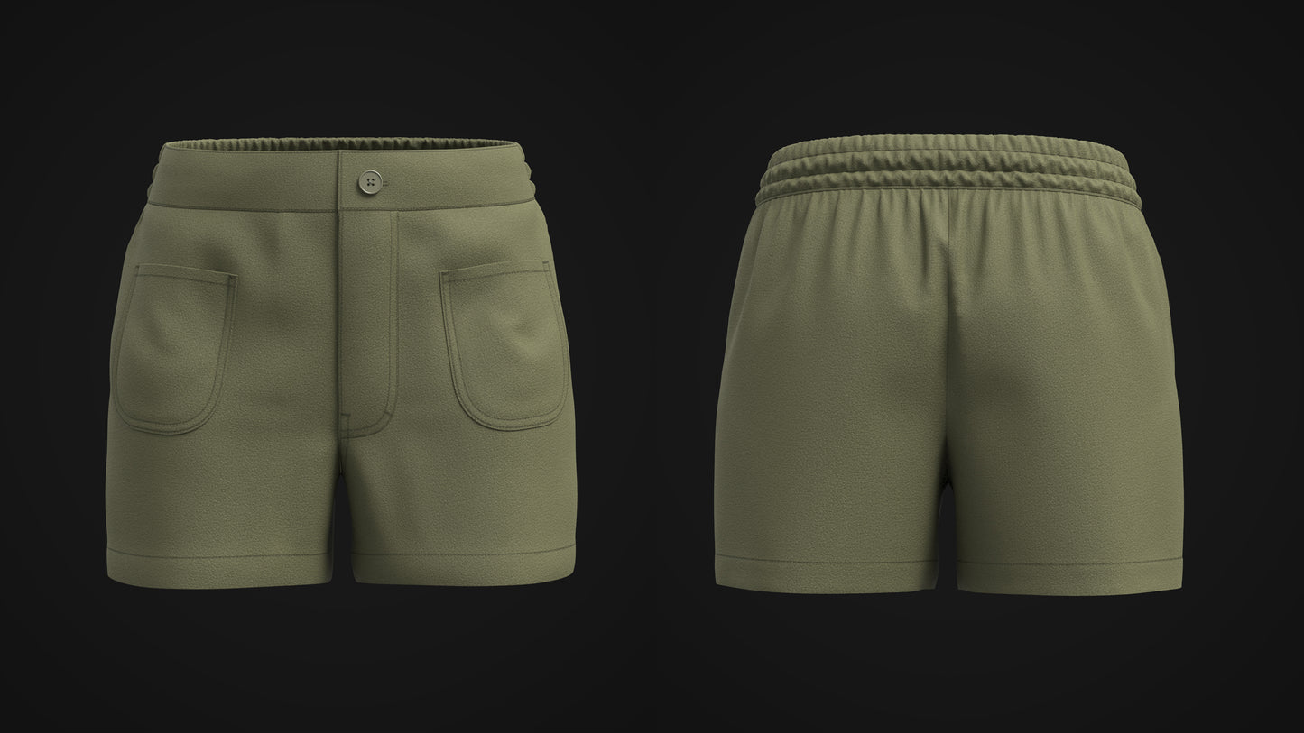 Women's Shorts 3d Model Marvelous Designer-Clo3d-fbx-obj-Zprj