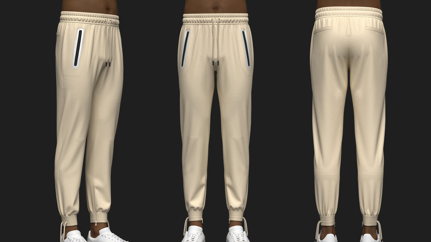 Men's Racer Track Pants 3d Model Marvelous Designer-Clo3d-fbx-obj-Zprj
