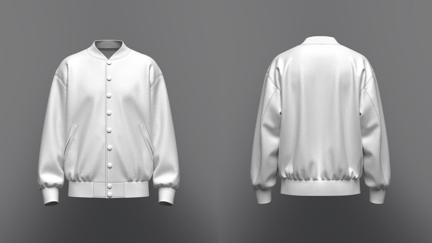 Men's Oversized Bomber Jacket 3d Model Marvelous Designer-Clo3d-fbx-obj-Zprj
