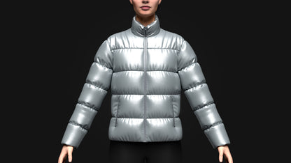 Women's Puffer Jacket 3d Model Marvelous Designer-Clo3d-fbx-obj-Zprj