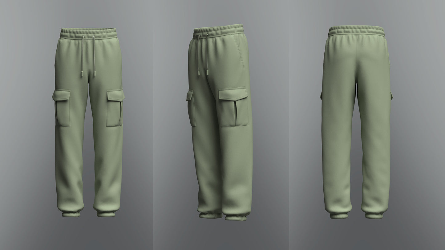 Male Cargo Pant 3d Model Marvelous Designer-Clo3d-fbx-obj-Zprj