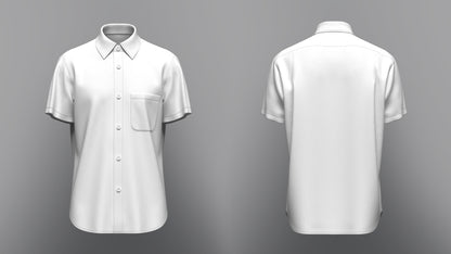 Men's Regular Fit Half Slv Shirt 3d Model Marvelous Designer-Clo3d-fbx-obj-Zprj