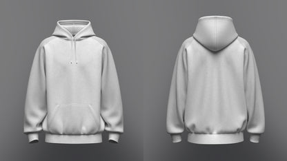 Men's Raglan Oversize Hoodie 3d Model Marvelous Designer-Clo3d-fbx-obj-Zprj
