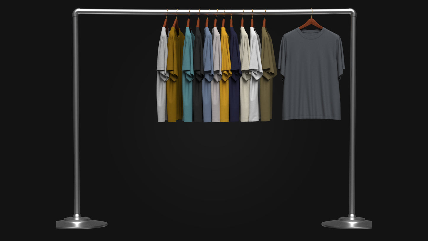 T-Shirt On Steel Hanger 3d Model Marvelous Designer-Clo3d-fbx-obj-Zprj