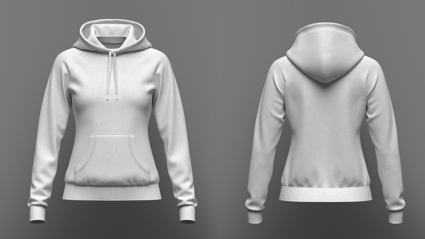Women's Hoodie 3d Model Marvelous Designer-Clo3d-fbx-obj-Zprj