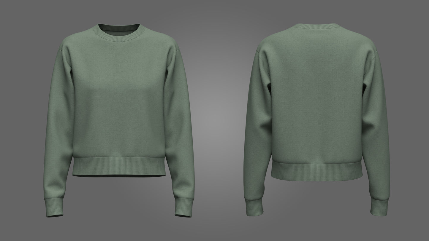 Female Cropped Sweater 3d Model Marvelous Designer-Clo3d-fbx-obj-Zprj