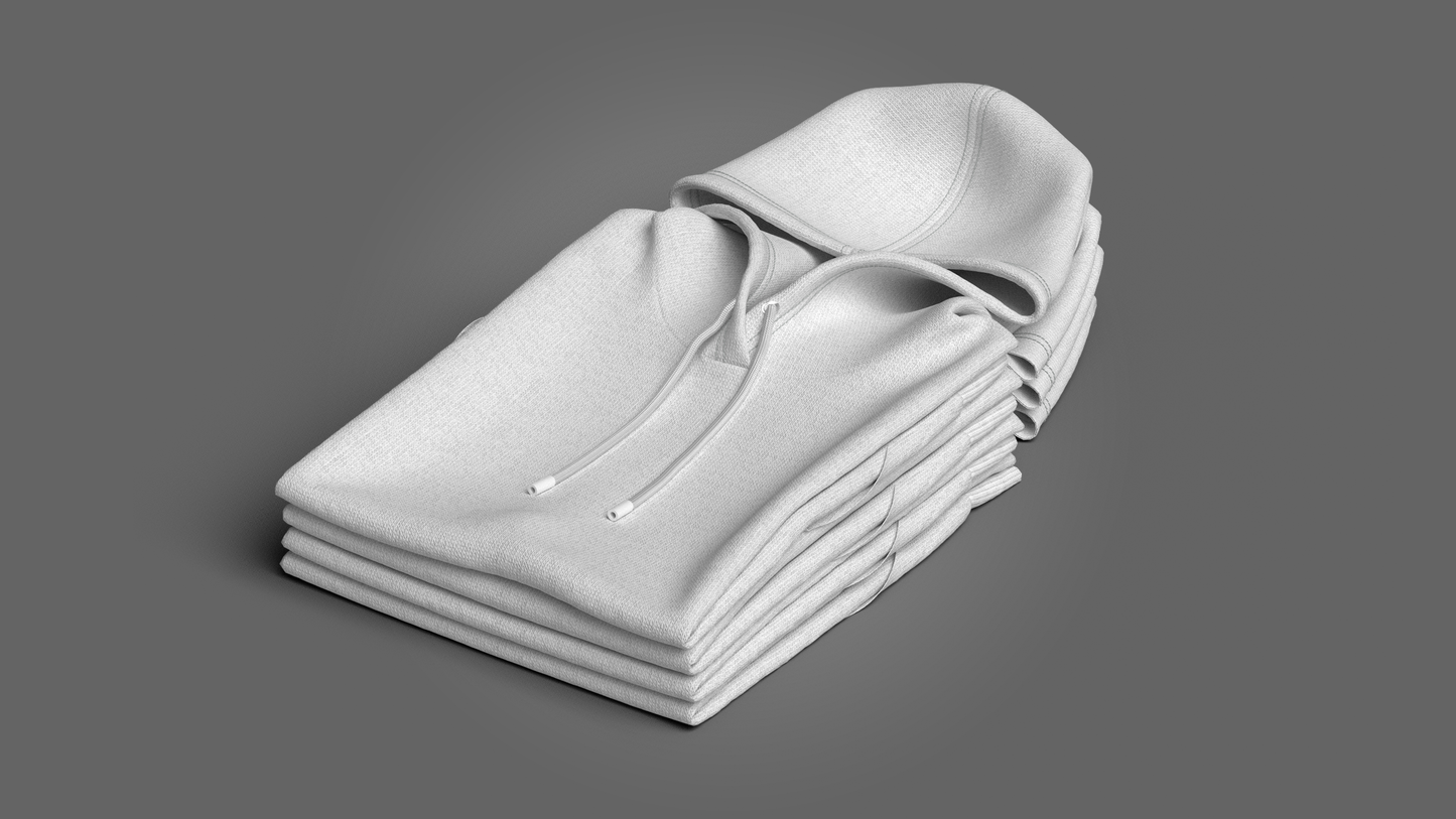 Folded 4 Pile Hoodie 3d Model Marvelous Designer-Clo3d-fbx-obj-Zprj