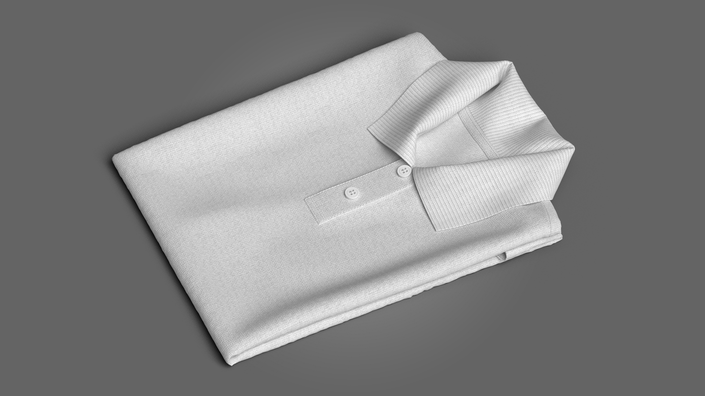 Folded Polo 3d Model Marvelous Designer-Clo3d-fbx-obj-Zprj