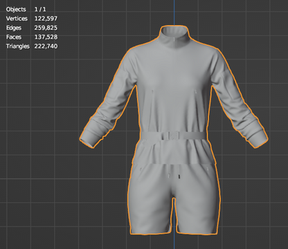 Womens Jacket And Shorts Outfit 3d Model Marvelous Designer-Clo3d-fbx-obj-Zprj