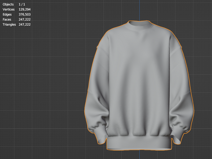 Women's Oversized Sweatshirt Yellow 3d Model Marvelous Designer-Clo3d-fbx-obj-Zprj