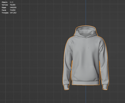 Men Hoodie 3d Model Marvelous Designer-Clo3d-fbx-obj-Zprj