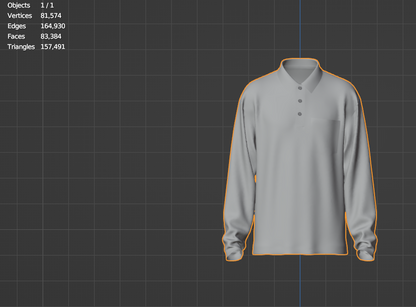 Men's Oversized Polo 3d Model Marvelous Designer-Clo3d-fbx-obj-Zprj