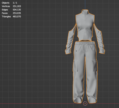 Women's Street wear Outfit 3d Model Marvelous Designer-Clo3d-fbx-obj-Zprj