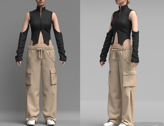 Women's Street wear Outfit 3d Model Marvelous Designer-Clo3d-fbx-obj-Zprj