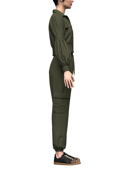 Women's Corduroy Cropped Jacket Outfit 3d Model Marvelous Designer-Clo3d-fbx-obj-Zprj