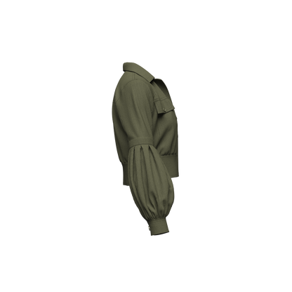 Women's Corduroy Cropped Jacket 3d Model Marvelous Designer-Clo3d-fbx-obj-Zprj