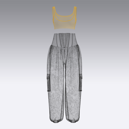 Woman Crop top and genie pant 3d Model Marvelous Designer-Clo3d-fbx-obj-Zprj