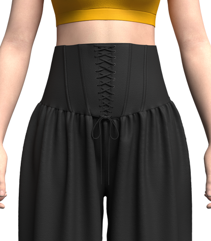 Woman Crop top and genie pant 3d Model Marvelous Designer-Clo3d-fbx-obj-Zprj