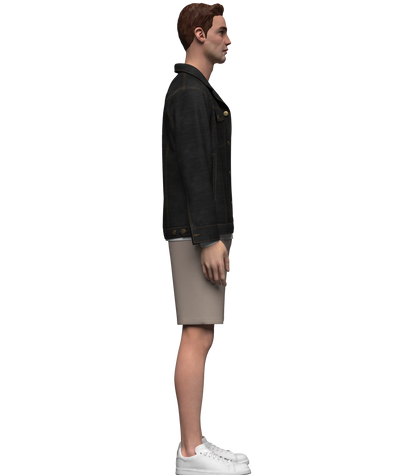 Men's Denim Jacket and Shorts Outfit 3d Model Marvelous Designer-Clo3d-fbx-obj-Zprj
