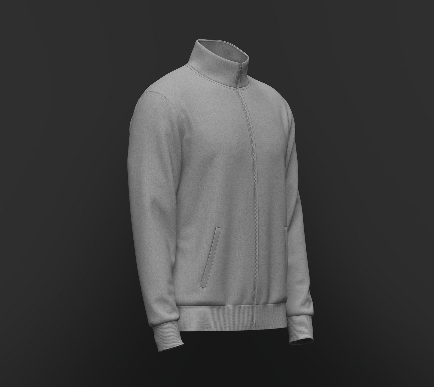 Male Full Zip Stand Collar Jacket 3d Model Marvelous Designer-Clo3d-fbx-obj-Zprj