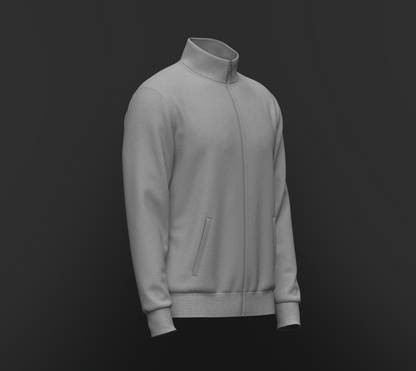 Male Full Zip Stand Collar Jacket 3d Model Marvelous Designer-Clo3d-fbx-obj-Zprj
