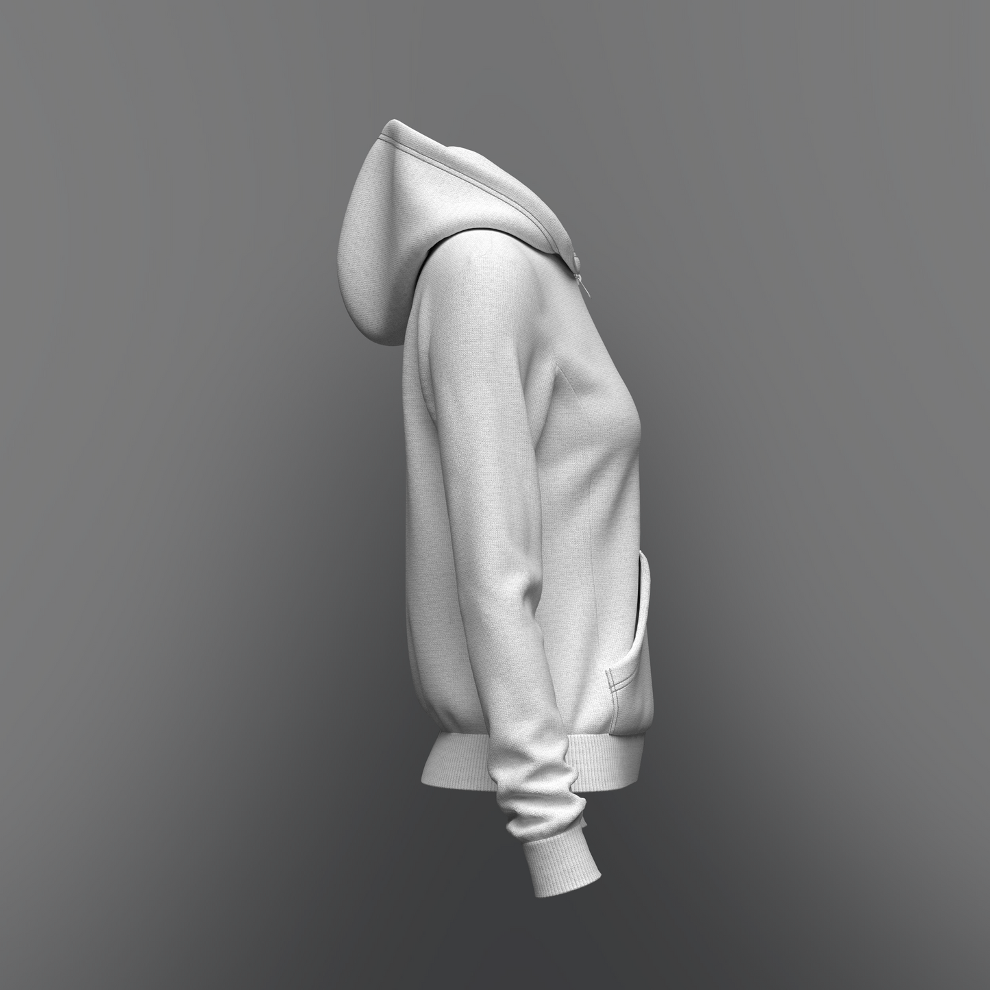 Women's front Zip Hoodie 3d Model Marvelous Designer-Clo3d-fbx-obj-Zprj