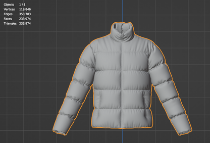 Women's Puffer Jacket 3d Model Marvelous Designer-Clo3d-fbx-obj-Zprj
