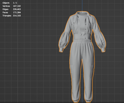 Women's Corduroy Cropped Jacket Outfit 3d Model Marvelous Designer-Clo3d-fbx-obj-Zprj