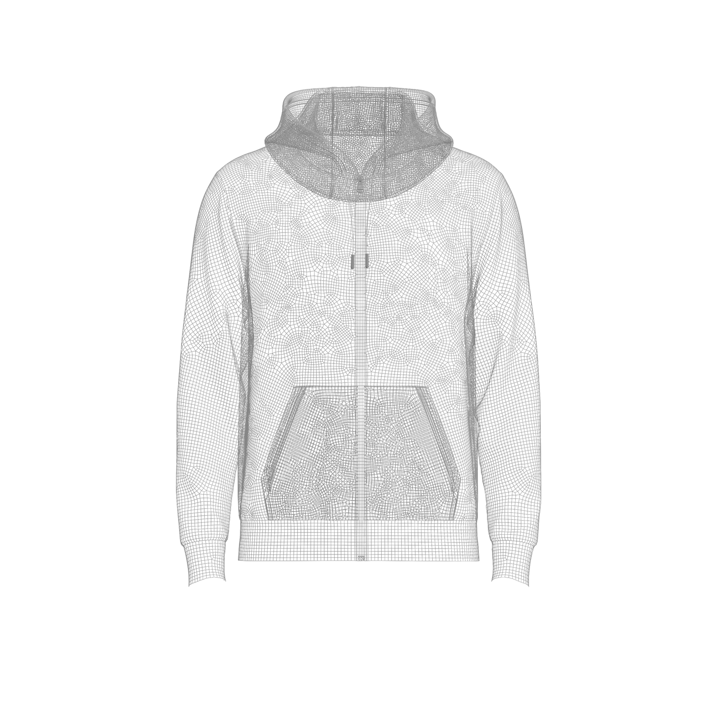 Male Front Zip Hoodie Hood Off 3d Model Marvelous Designer-Clo3d-fbx-obj-Zprj