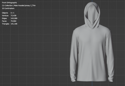 Male Hooded Jersey 3d Model Marvelous Designer-Clo3d-fbx-obj-Zprj