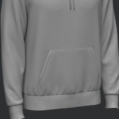 Male Hoodie Hood Down 3d Model Marvelous Designer-Clo3d-fbx-obj-Zprj