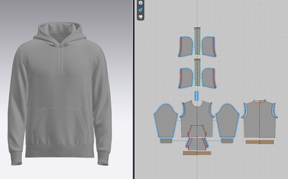 Male Hoodie Hood Down 3d Model Marvelous Designer-Clo3d-fbx-obj-Zprj